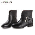 Fashion sexy black low heel ankle boots for women